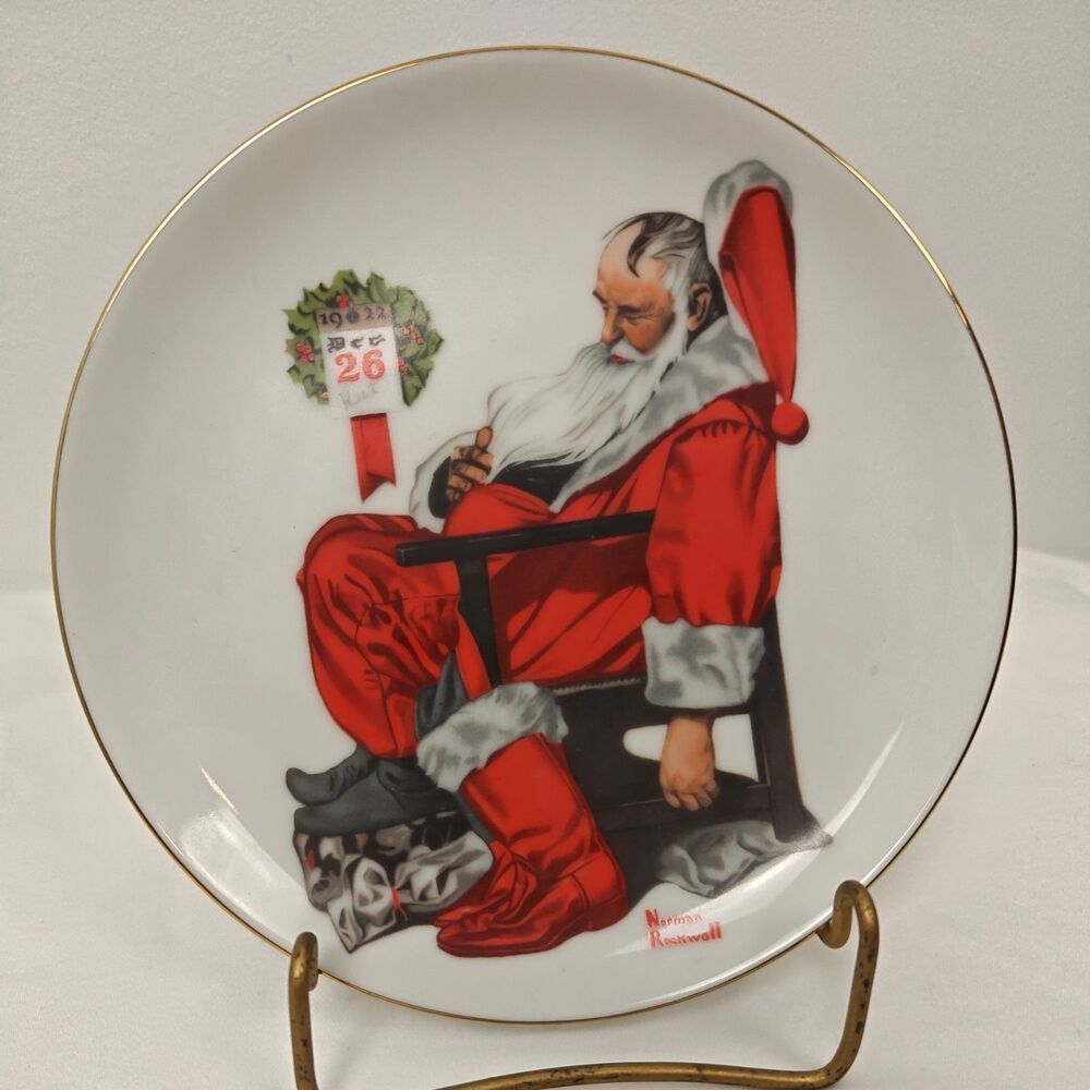 Norman Rockwell Christmas Collector Plate The Day After Christmas 6" Collectible